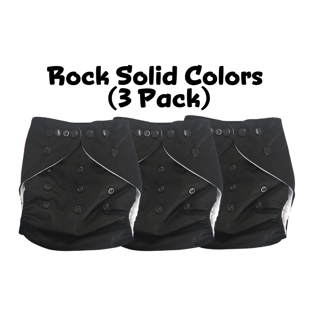 Solid As a Rock! (3 Pack Pick Your Colors) Cultured Diapers®